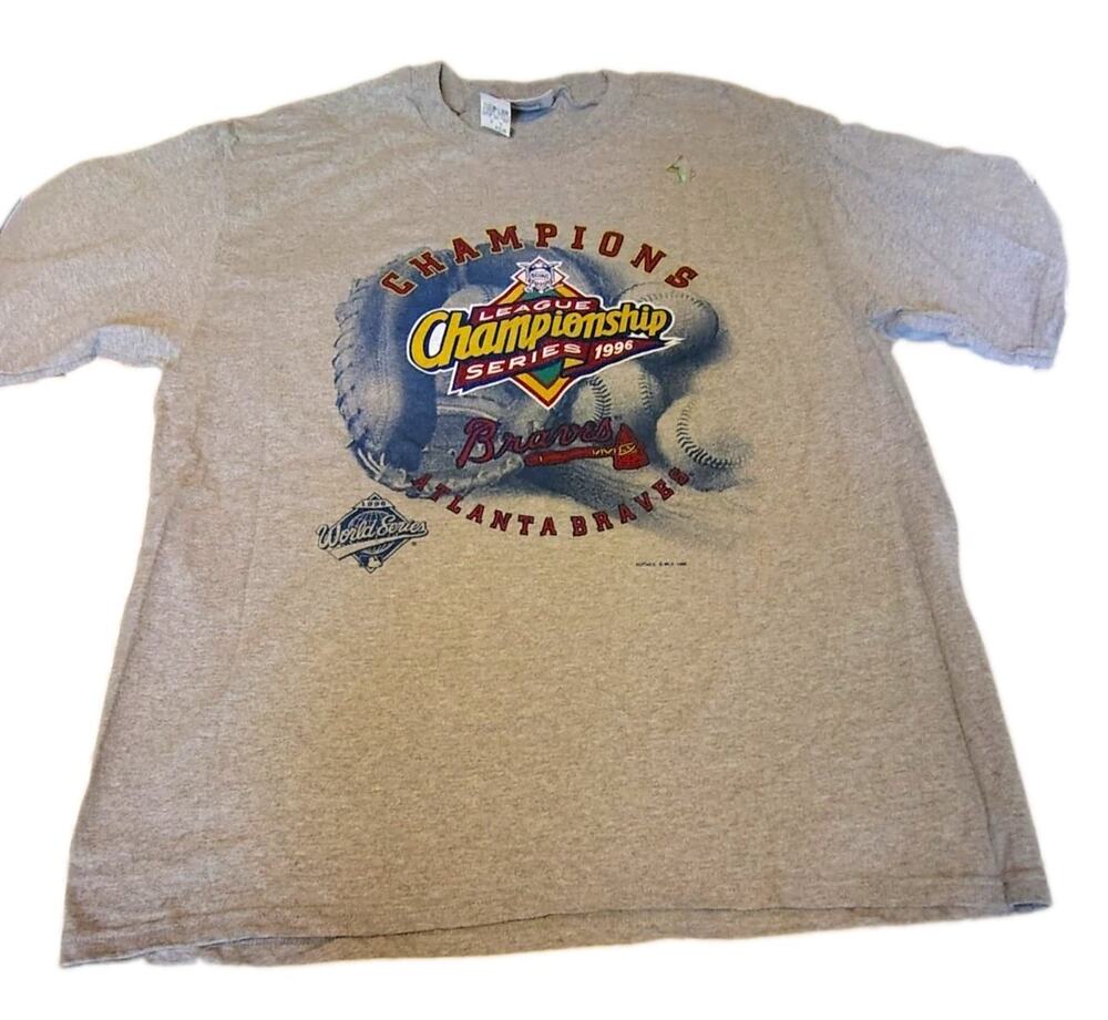Vintage 1996 Atlanta Braves MLB World Series Champions Tee Mens XL Lee Sport NWT